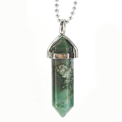 Indian Agate Gemstone Pendant Necklace